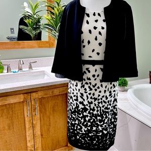 Studio One NY Black/White Dress with Jacket Size 8